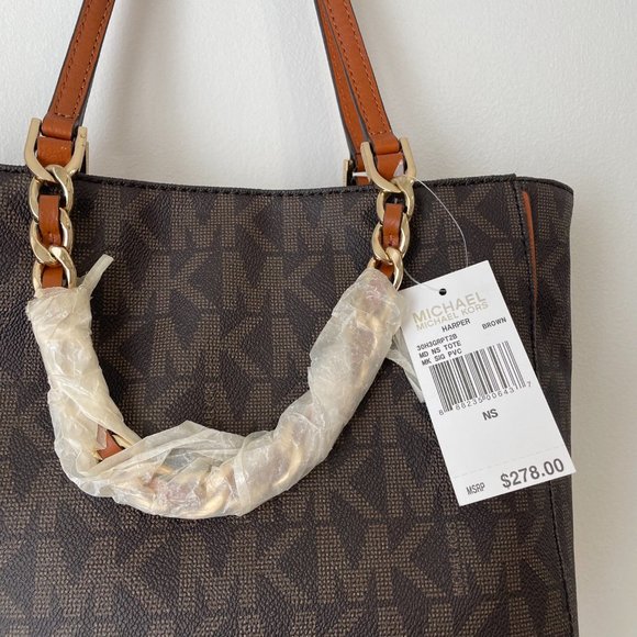 NWT Michael Kors Harper Tote with Drop Chain - Picture 9 of 15